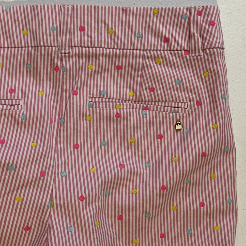 Crown & Ivy Shelby Scalloped Pink And White Striped Shorts Womens  Size 6 - Picture 6 of 6